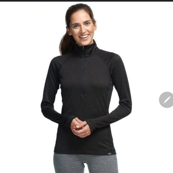 Patagonia Sweaters - Patagonia Women's Size L Capilene Black zip neck top